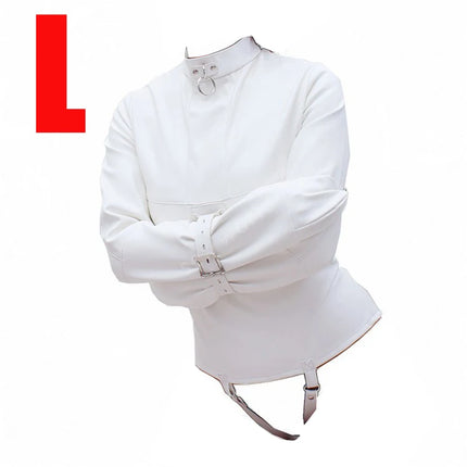 BDSM Sex Bondage Leather Arm Binder Restraint Straitjacket,Cosplay Sexy Costume Slave Binding Straight Jacket Sex Toys For Women