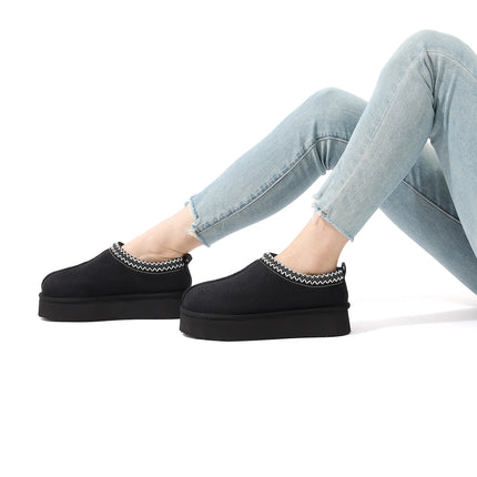 Comwarm Winter Fuzzy Women's Slippers Fluffy Warm Outdoor Slides High Quality Cotton Shoes Platform Plush Lining Women Slippers