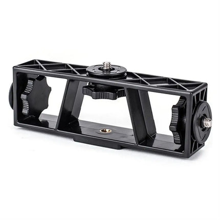 3-Position Stand Clip Bracket Holder Mobile Phone Clamp Tripod 1/4" Mount for Smartphones Mic Fill Lights Live Broadcast