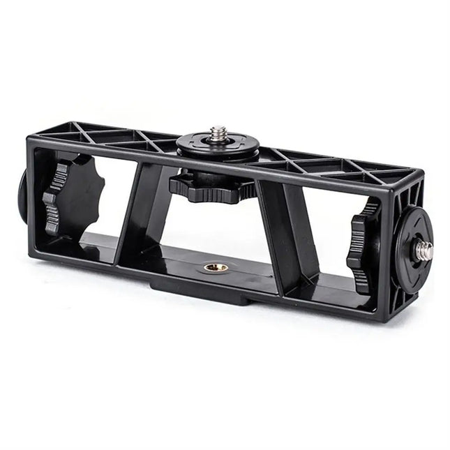 3-Position Stand Clip Bracket Holder Mobile Phone Clamp Tripod 1/4" Mount for Smartphones Mic Fill Lights Live Broadcast