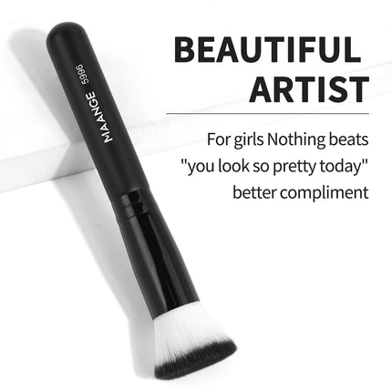 MAANGE 1PCS Foundation Makeup Brush with 9PCS Makeup Puff Contour Blush Makeup Brush Triangle Powder Puff Soft Finger Sponge