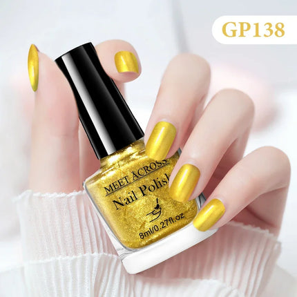 MEET ACROSS 8ml Glass Bottle Water-Based Peel Off Nail Polish Colorful Air Dry Nail Art Varnish Nails Manicure No Need Lamp