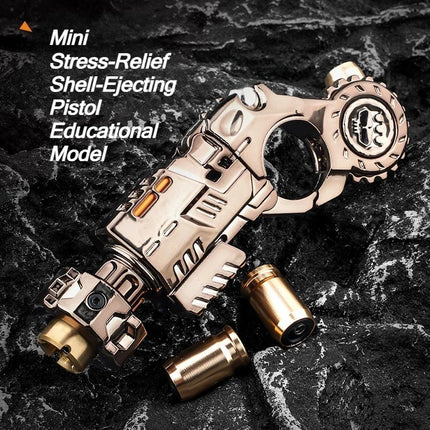 Stress Relief Sensory Toy Shell-Ejecting Metal Alloy Pistol Tactical Style EDC Office Desk Shooting Gadget for Boys Collectors