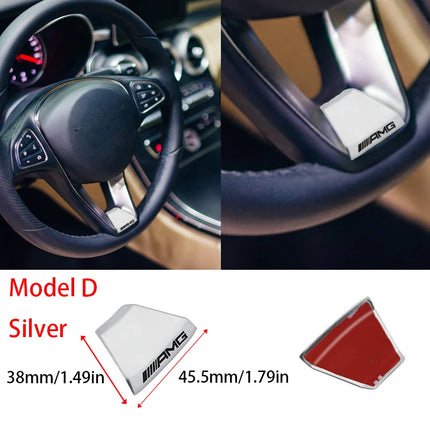 3D Metal Car Steering Wheel Emblem Sticker Badge For Mercedes Benz AMG W205 W168 W108 GLC W212 AMG W176 W204 Interior Accessorie