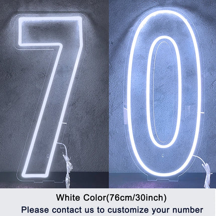 Extra-Large LED Neon Numbers Sign 76cm/100cm Stand up & Wall Mounted for Birthday Wedding Celebration Party Decor