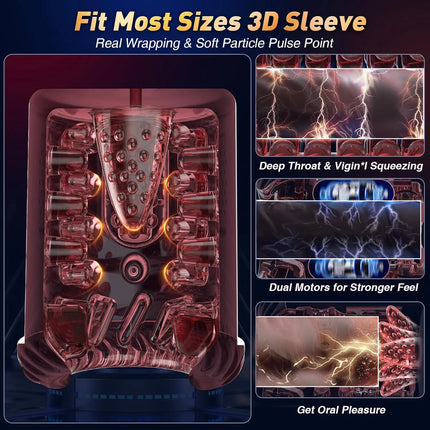 Male Automatic Thrusting Rotation Masturbator Cup Licking Sucking Penis Pump Pocket Pussy Blowjob LED Display Sex Toys for Men