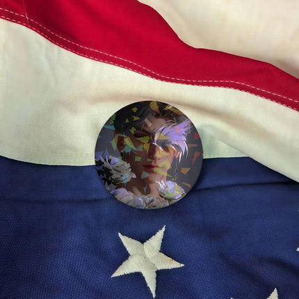 Game Love and Deepspace Sylus Round Laser Badge Brooch Clothes Backpack Accessories Lapel Decoration Gift