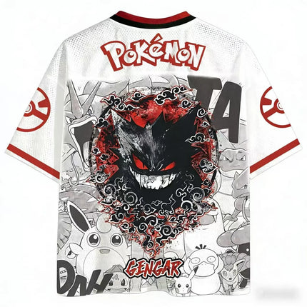 Summer 2026 Pokemon Ghost Ghost Legion No. 69 Baseball Uniform Theme 3D Print Breathable Quick-Drying T-shirt Adult Family Tops