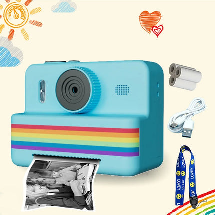 Kids Camera Instant Print,2.8 Inch Screen, USB charging,Children Digital Camera 3 Rolls Paper, Christmas Birthday Gift Toys