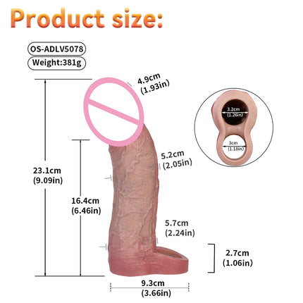 ORALSX Soft Vibrate Penis Sleeve Male Cock Cover Dick Enlarger Dildo Sheath Adult Sex Toys For Men Vaginal Anal Massger Condom