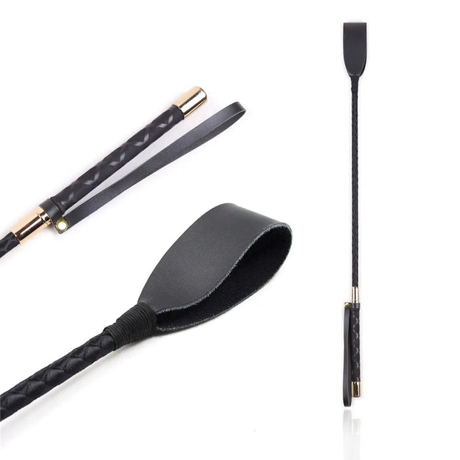 Fantasy Bondage Boutique Slim Leather Riding Crop BDSM Whips Paddle Handle Fetish Spank Slave Submission Sex Toys for Couples