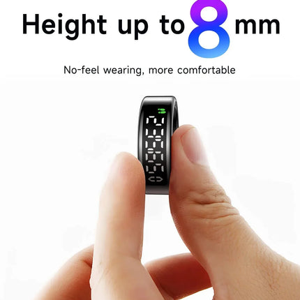 SY01 Smart Ring With LED Screen Bluetooth Health Monitoring Blood Oxygen Sleep Heart Rate Multi-sport Modes Waterproof IP68&5ATM
