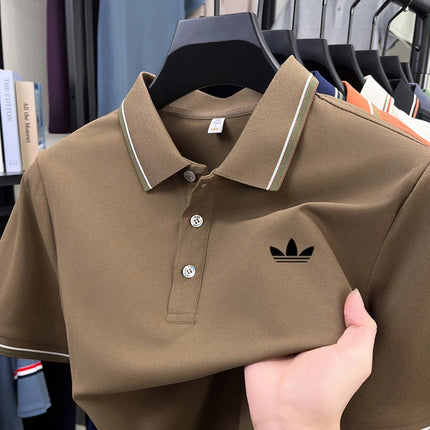 Men's 2026 boutique short sleeved polo shirt summer new fashion brand print versatile comfortable casual T-shirt breathable top