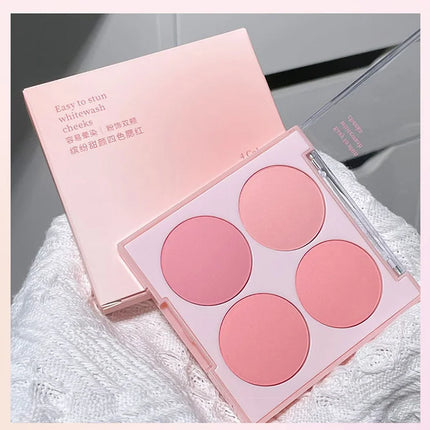 4 Colors Blush Powder Face Makeup Set Mixed Sweet Warm Colors Matte Cheek Powder Facial Beauty Cosmetic Makeup Blush