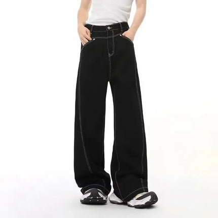 2026 Men Loose Straight Jeans American Style Vintage Versatile Comfortable Denim Trousers Fashion Male Classic Black Trousers