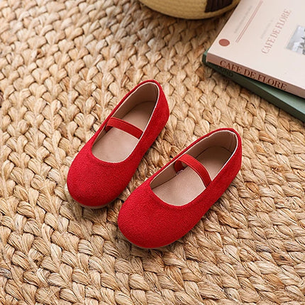 New Girl Dresses Casual Shoes Simple Fashion Children Leather Shoes Solid Color Spring Autumn Kids Princess Ballet Flat Shoes