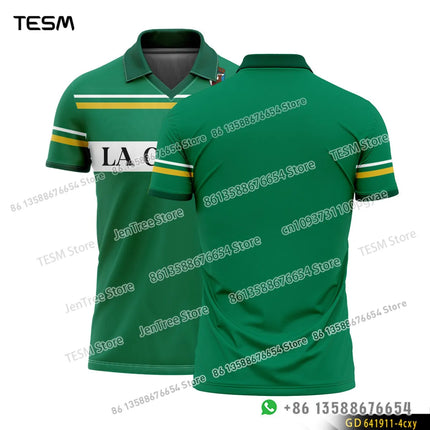 TESM Summer POLO Shirt Men Summer Sports V-neck T-shirt Street Trendy Short Sleeve 3D HD Print T-shirt