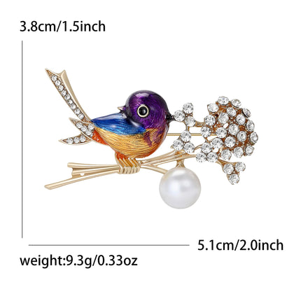 Classic Rhinestone Bird Brooches for Women Unisex Enamel Animal Pins Office Party Friend New Fashion Gifts Jewelry Accessories