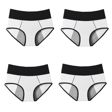 4Pcs Women's Panties High Waist Leak Proof Menstrual Pants Widen Period Underwear Physiological Cotton Plus Size Female Briefs