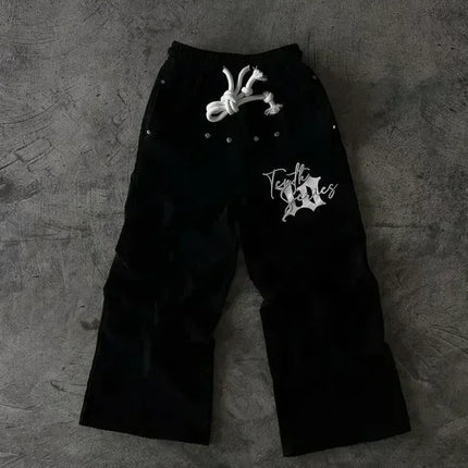 Hip Hop Yu-Gi-Oh Y2k Pants Baggy Sweatpants Men Elastic Waist American Streetwear Vintage Joggings Casual Pants Men Clothing