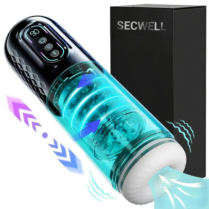 3 IN 1 Automatic Telescopic Male Masturbator Cup Powerful 9 Sucking Thrusting Rotation Modes Masturbation Adult Sex Toy for Men