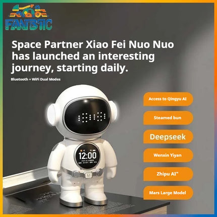 Ai Astronaut Robot Voice Control Bluetooth Wifi Dual Mode Alarm Clock Desktop Toy Dynamic Expression Movable Joint Type C