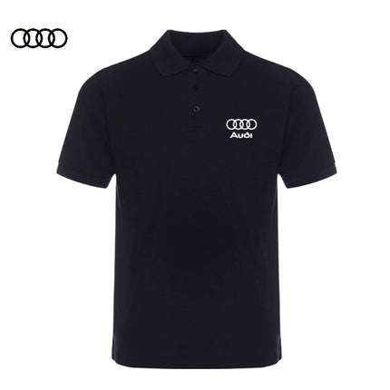 Audi Summer Light Luxury Polo Shirt Trend New Cotton Men's and Women's New Plus Size T-shirt Y2K Loose Casual Short Sleeved Top