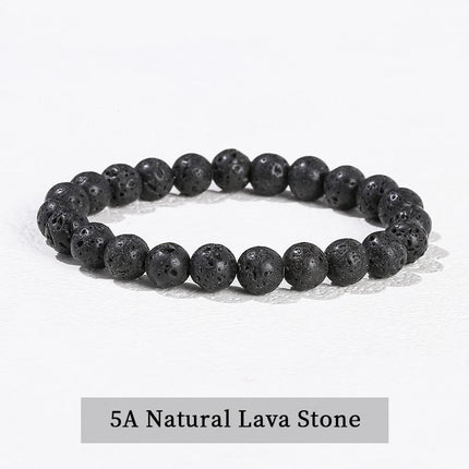 JD 6 8 10mm Natural Stone Beaded Bracelet Obsidian Fluorite Quartz Jasper Healing Beads Bangles Women Men Stretch Yoga Jewelry