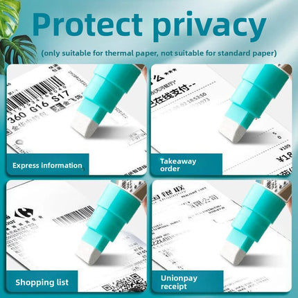 Thermal Paper Privacy Protection Pen,Identity Theft Protection Pen for Instant Erasing Receipt Info,Courier Label Cover-Up Pen