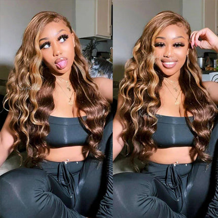 P427 Loose Deep Wave Bundles Human Hair Highlight Honey Brown 100% Brazilian Human Hair Weave Bundles 1 3 4 Remy Hair Extensions