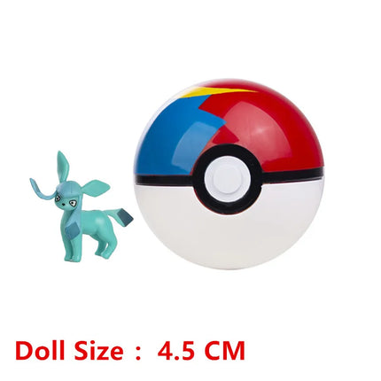 Pokemon Pokeball With Cartoon Movie Anime Figure Pikachu Charmander Eevee Squirtle Vulpix Quality Pet Action Model Toys Gifts