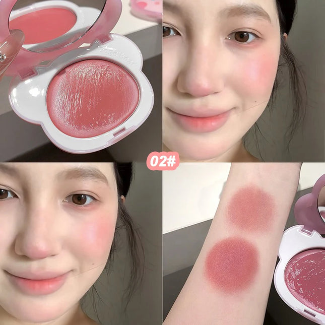Water Light Cream Hydrating Blush Multi Purpose Moisturizing High Light Cheek Expanding with Mirror Long-lasting Face Makeup