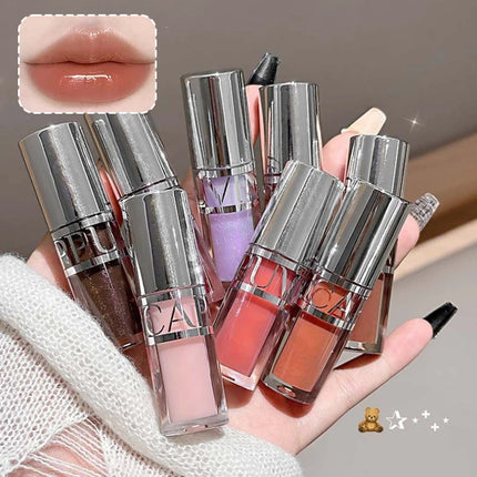 Cappuvini Peach Jelly Water Light Glass Gloss Lip Gloss Lasting Non-stick Waterproof Lip Plumping Moisturizing Lipgloss Makeup