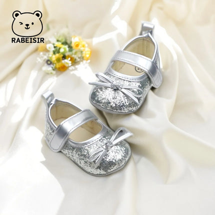 Baby girl princess shoes birthday shoes 0-18 months baby walking shoes soft soled bow shoes