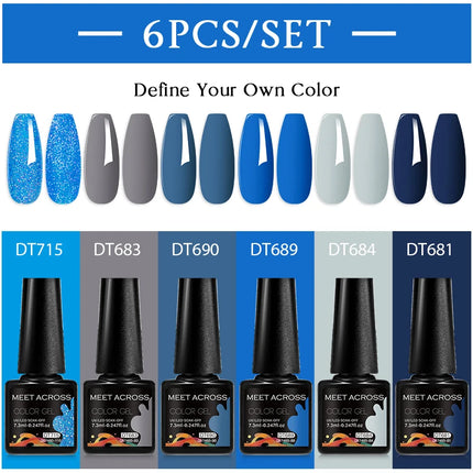 6pc Nail Gel Polish Set DIY Nail Art Semi Permanent UV LED Gel Kit For Nails Decoration Manicure Soak Off Painting Vernis Design