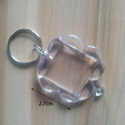 Photo Frame Keychian Acrylic Rectangle Insert Picture Frame Keyring Key Holder DIY Split Ring Gift for Women Ladies Girls