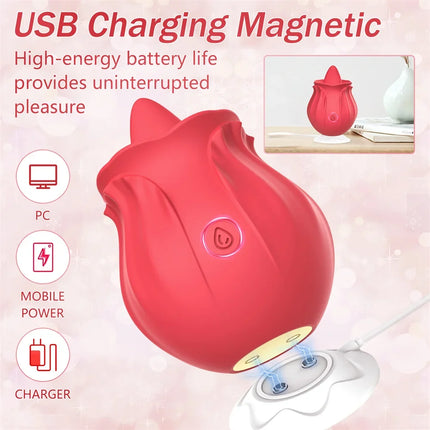 Powerful Suction Clitoral Stimulator - IPX7 Waterproof Rose Toy, Long Battery & Ultra Quiet, G-Spot & Oral Vibration for Women