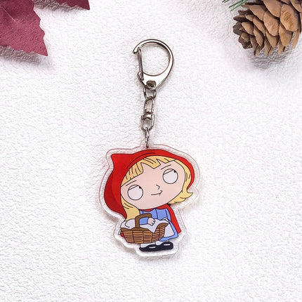 1/23Pcs Disney Family Guy Car Keychain Accessories Acrylic Cute Charms Pendant For Bag Funny Key Holder Backpack Decoration Gift