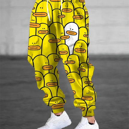 2025 New Men's Building Block Print Casual Pants Hip-Hop Street Style Drawstring Sweatpants Outdoor Fashion Men Drawstring Pants