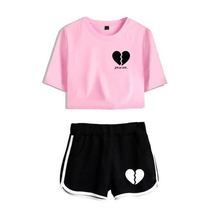 Youthful Payton Moormeier T-shirts shorts Pants Dew navel Sport Girls Short Sleeve Suits Sexy Girls Summer Two Pieces sets