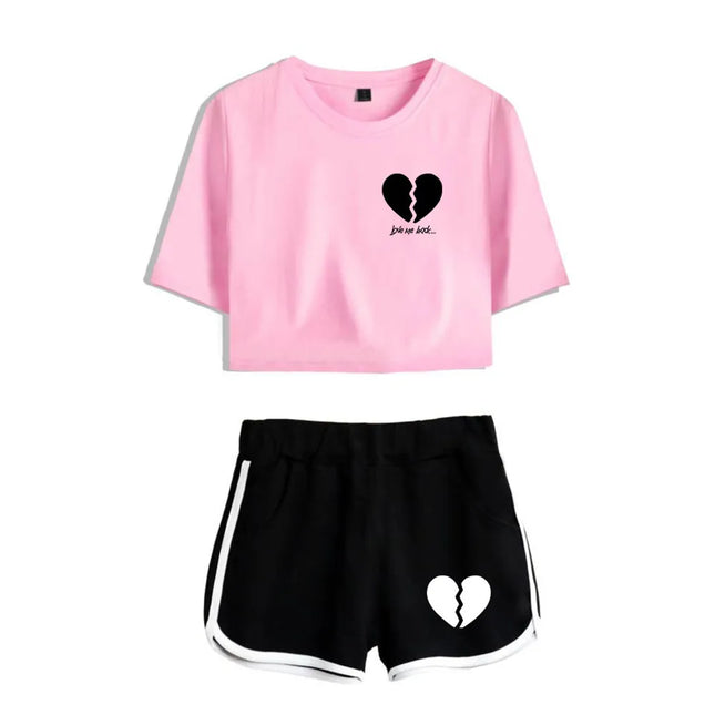 Youthful Payton Moormeier T-shirts shorts Pants Dew navel Sport Girls Short Sleeve Suits Sexy Girls Summer Two Pieces sets