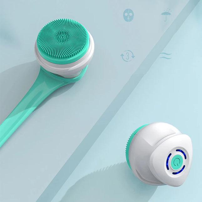 Electric Bath Brush Shower Cleaning Body Massage Brush Multifunctional Spinning Spa Brush Waterproof Long Handle Back Rubbing
