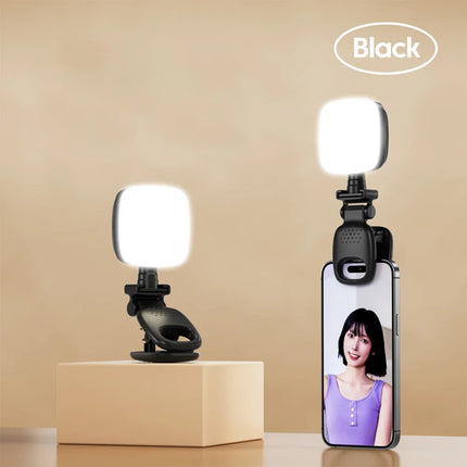Mini Moon Light Selfie Fill Light Rechargeable 3 Modes Adjustable Brightness Clip On For Phone Laptop Tablet Meeting Make Up