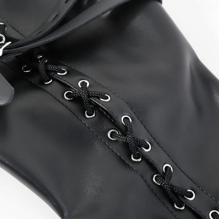 Adjustable Leather Arm Binder Restraint Sack BDSM Bondage Slave Role Play Kit Body Harness Adult Sex Toy for Women Men Fetish