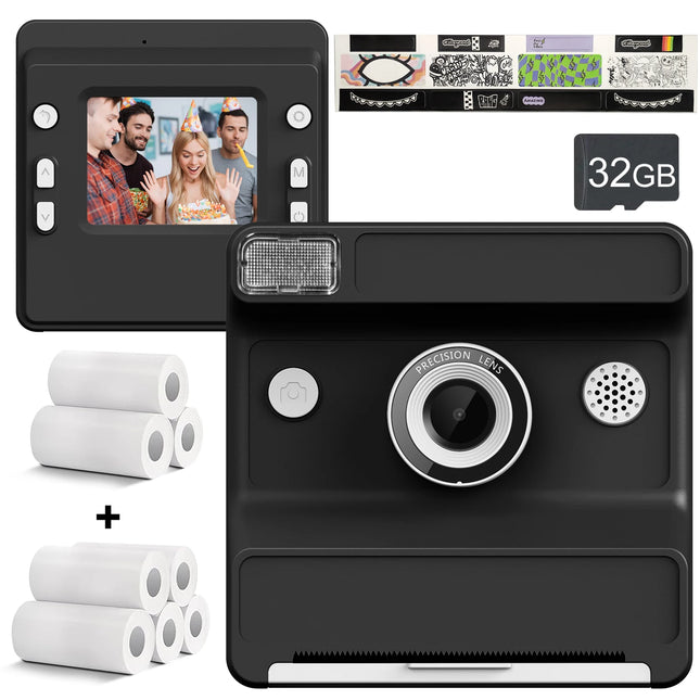 Kids Camera Instant Print Photo, Portable Thermal Printing Camera Toy with HD Digital Video, for 3-12 Years Old Boys Girls