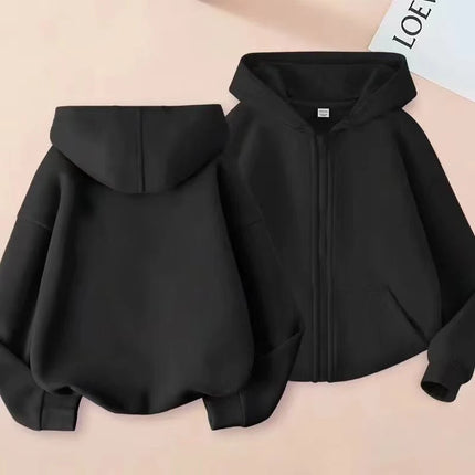 Kids Fashion Zipper Style Clothing Boys and Girls Hoodies Spring and Autumn Casual Sports Shirts 2-12-Year-Old Blue Pink Jacket