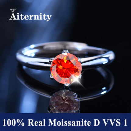 100% Real Moissanite Ring D VVS1 Pass Diamond Test Pen Adjustable Size S925 Sliver GRA Certificate Wedding Rings for Women