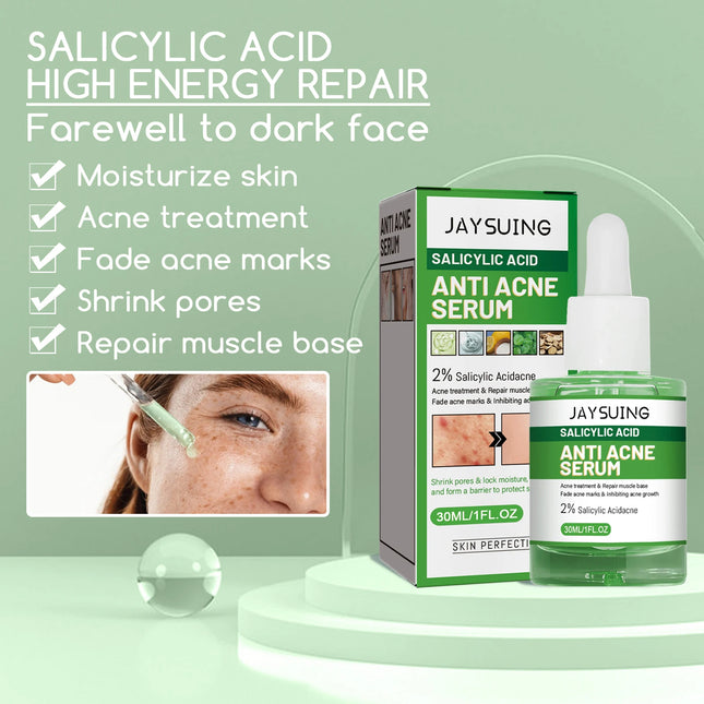 Salicylic Acid Anti-Acne Face Serum Hydrating Acne Mark Fader Pimple Blackhead Removal Shrink Pores Oil Control Facial Essence