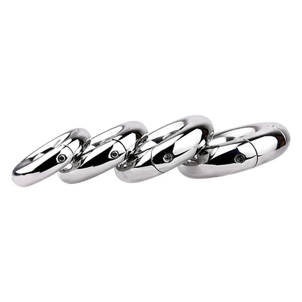 FRRK Weight Scrotal Ring Stainless Steel Ball Stretcher Metal Lock Ring Male Bondage Adult Intimate Personal Restraint Wear Toy