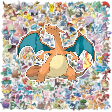 100/200Pcs Kawaii Pikachu Pokemon Stickers for Laptop Phone Suitcase Skateboard Guitar Cute Cartoon Stickers Kid Gift Toys